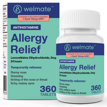 WELMATE Levocetirizine Dihydrochloride 5mg (360 ct) – Non-Drowsy 24-Hour Allergy Relief | OTC Antihistamine