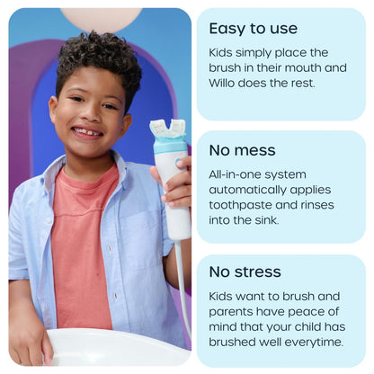 Willo Fully Automatic Kids U-Shaped Toothbrush – Berry Splash (Ages 8-11)