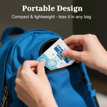 WLTHO Motion Sickness Patches – Non-Drowsy, Waterproof Behind-Ear Seashell Pattern, 72H