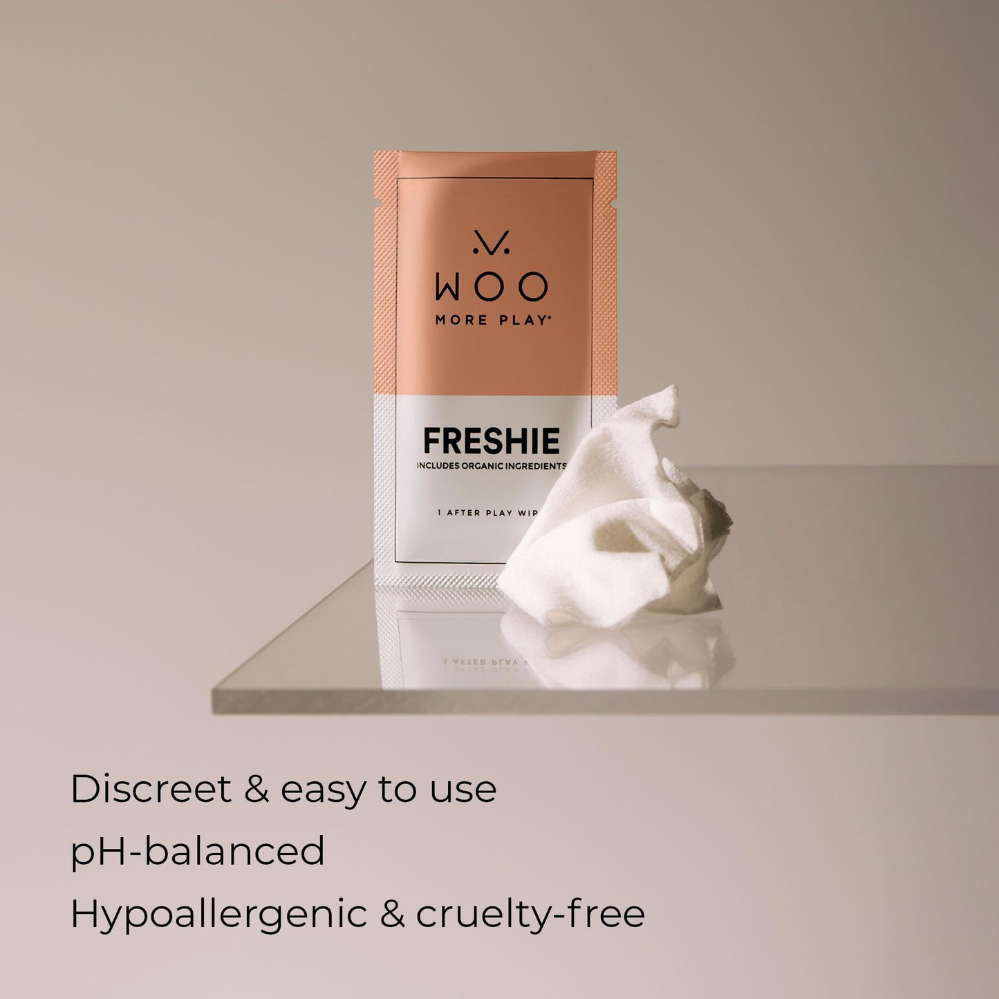 Woo More Play Freshies Wipes – All-Natural Feminine Intimacy Wipes with Aloe Vera & Coconut Water, 20ct (Vegan)