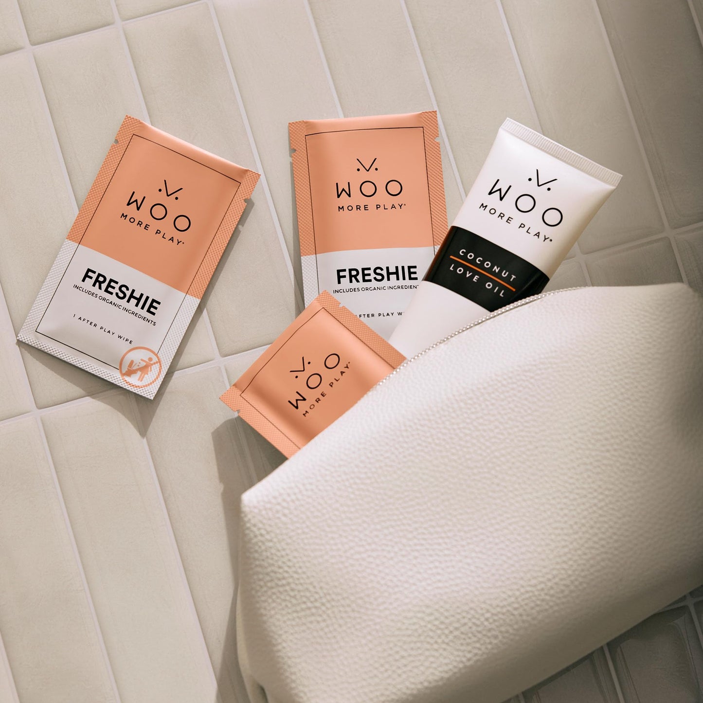 Woo More Play Freshies: All-Natural Feminine Intimacy Wipes with Coconut Oil & Aloe Vera - Vegan & Cruelty-Free, 10ct