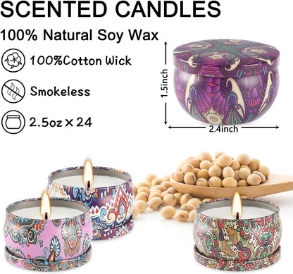 WPONSZU 24 Day Scented Candle Advent Calendar 2025 – Countdown to Christmas (24 Pack)