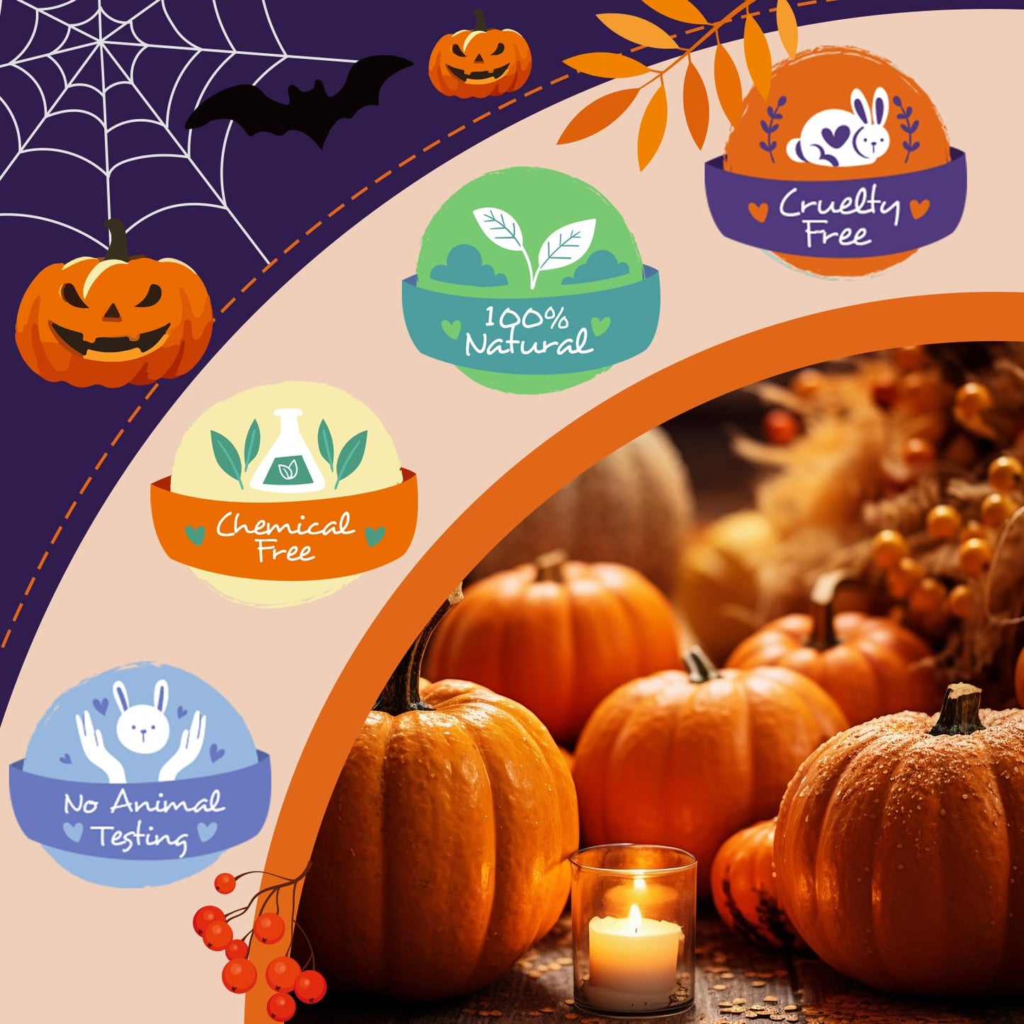 WUSEONY Halloween Fragrance Oils Set – Pumpkin Pie, Caramel Apple, Chocolate Bars, Snickerdoodle, Caramel Corn, Witch's Brew