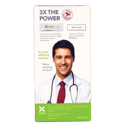 Xlear Natural Xylitol Nasal Irrigation System with 6 Saline Packets & Sinus Rinse Bottle – Pack of 2