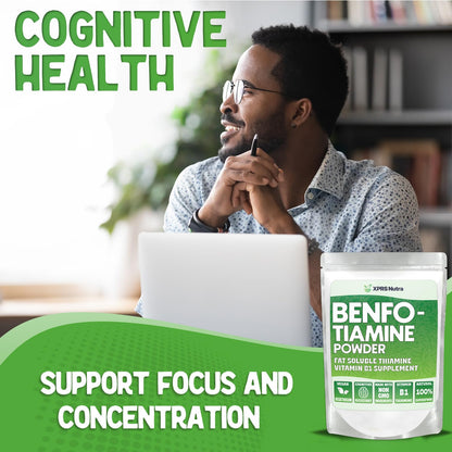 XPRS Nutra Benfotiamine (Thiamine) – Fat-Soluble B1 for Cognitive Health, Vegan, 2 Oz