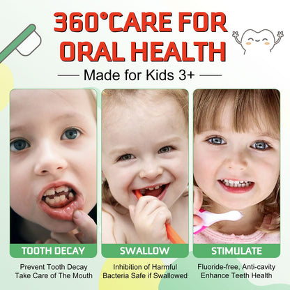 Kids Foam Toothpaste with Fruit Flavor - Anti-Cavity Formula (2x60ml)