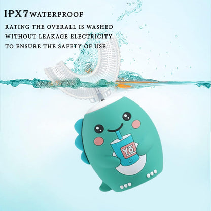 Yeklike Kids U-Shaped Electric Toothbrush – 360° Sonic Cleaning (2-7y), IPX7 Waterproof
