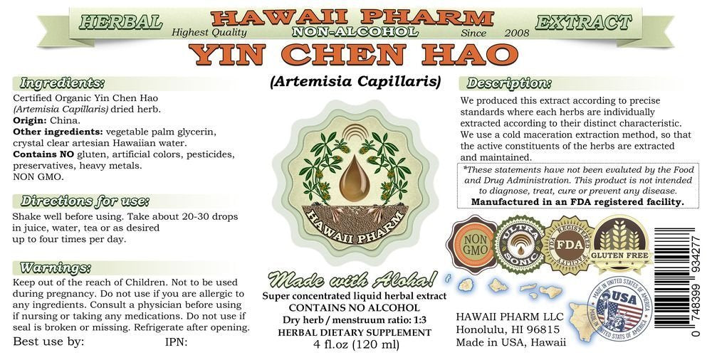 Yin Chen Hao Alcohol-Free Liquid Extract (Artemisia Capillaris) – 2 fl oz | Hawaii Pharm