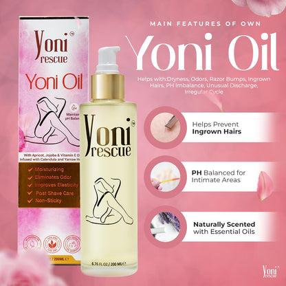 Yoni Rescue Yoni Oil 6.76oz – All-Natural Vaginal Hydration, pH Balance & Comfort (Apricot, Jojoba, Chamomile, Vitamin E) Strawberry Pineapple
