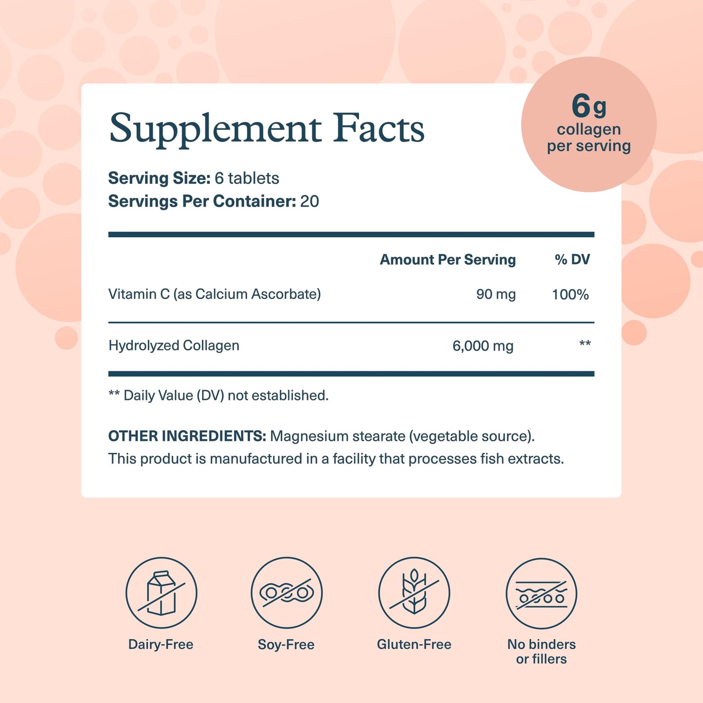 Youtheory Advanced Collagen 6,000 mg – Vitamin C & Amino Acids | Hair, Skin & Nails – 120 Tablets (20-Day Supply)
