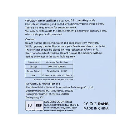 YTYOMUR Menstrual Disc Sterilizer Steamer Kit – 2 Reusable Discs