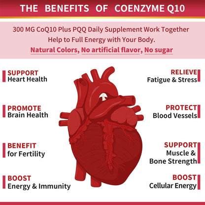 ZEBORA CoQ10 300mg Softgels with PQQ, BioPerine & Omega-3 – 120 Servings | High-Absorption Coenzyme Q10
