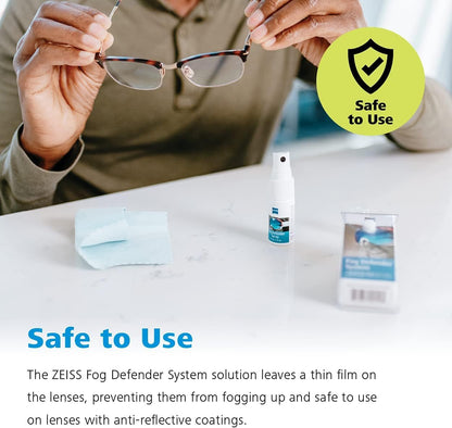 ZEISS Fog Defender System Anti-Fog Kit for Glasses – 3 Pack (3 Bottles & 3 Microfiber Cloths)