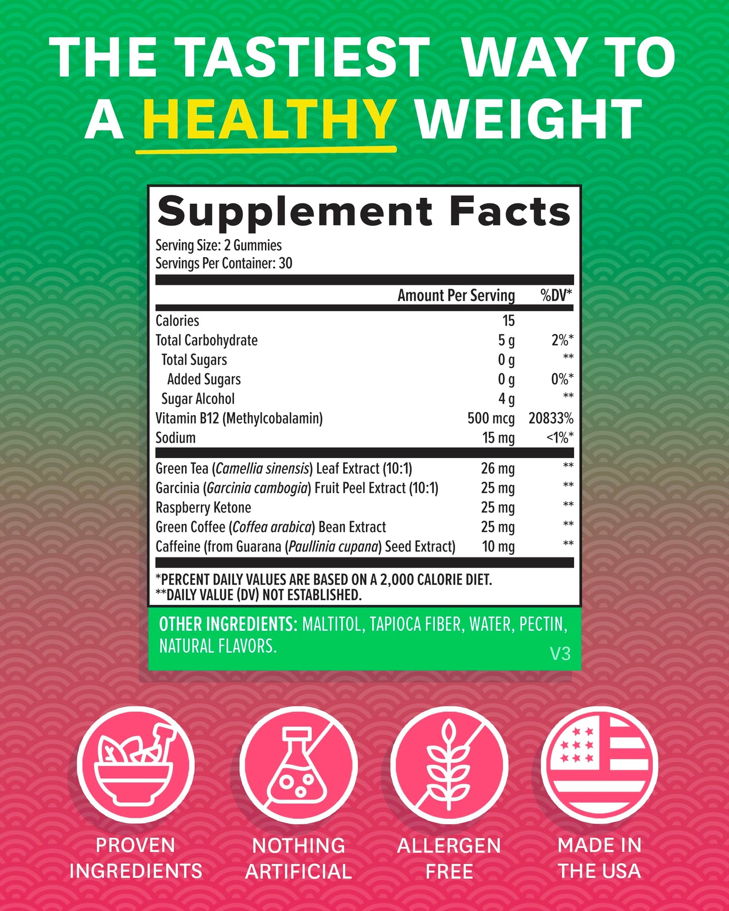 Zenwise Health Fat Burner Gummies – Appetite Suppressant for Weight Loss with Green Tea Extract, Garcinia Cambogia & B12 (60ct Apple Gummies)