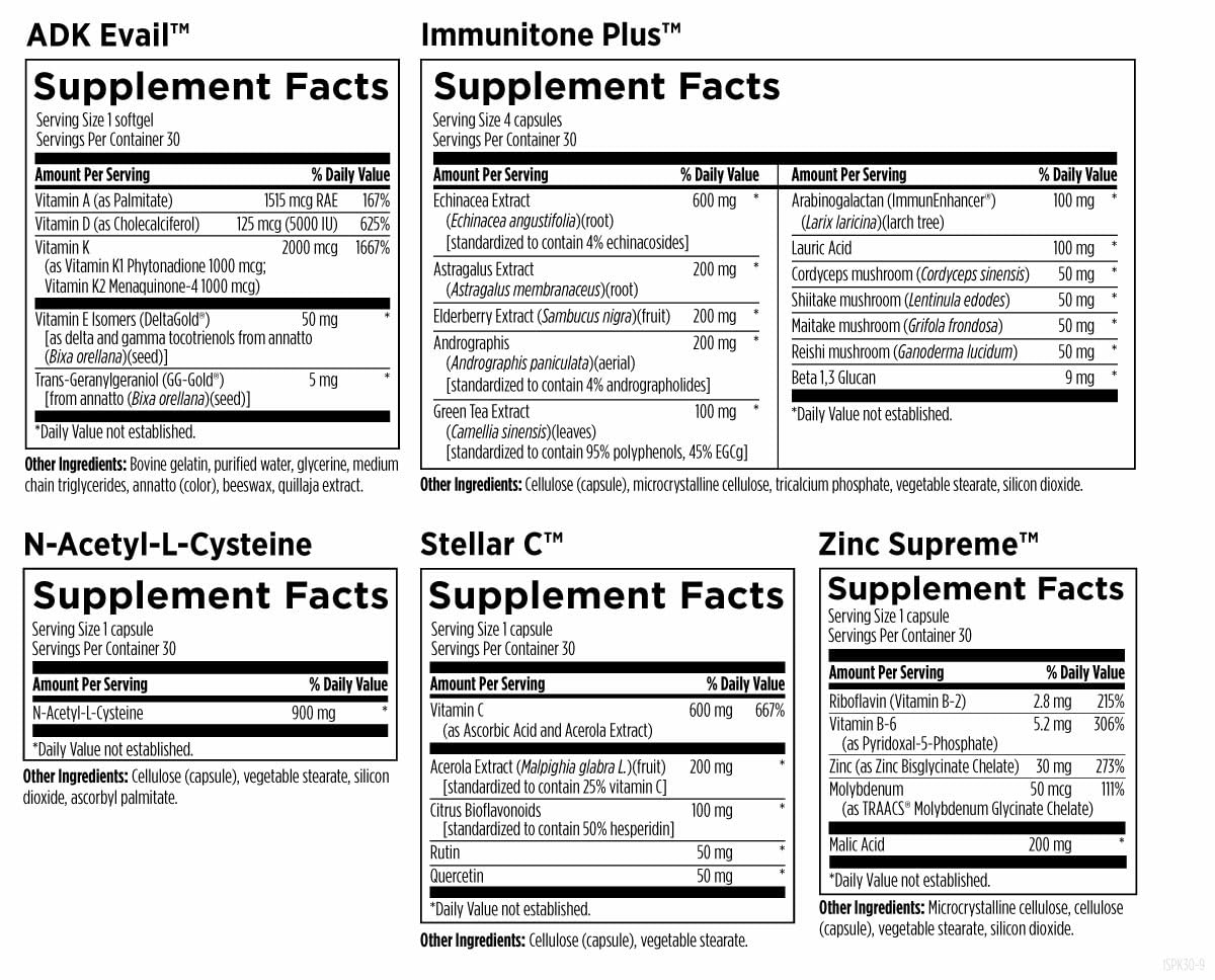 Designs for Health Immune Support Packets – 30 Packets (Immunitone Plus)