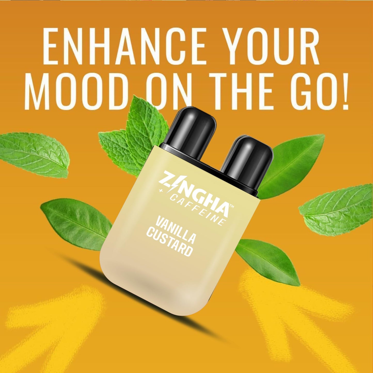 Z!NGHA Caffeinated Aromatherapy Nasal Inhaler Stick – Natural Energy Boost with Essential Oils + Caffeine (Vanilla Custard)