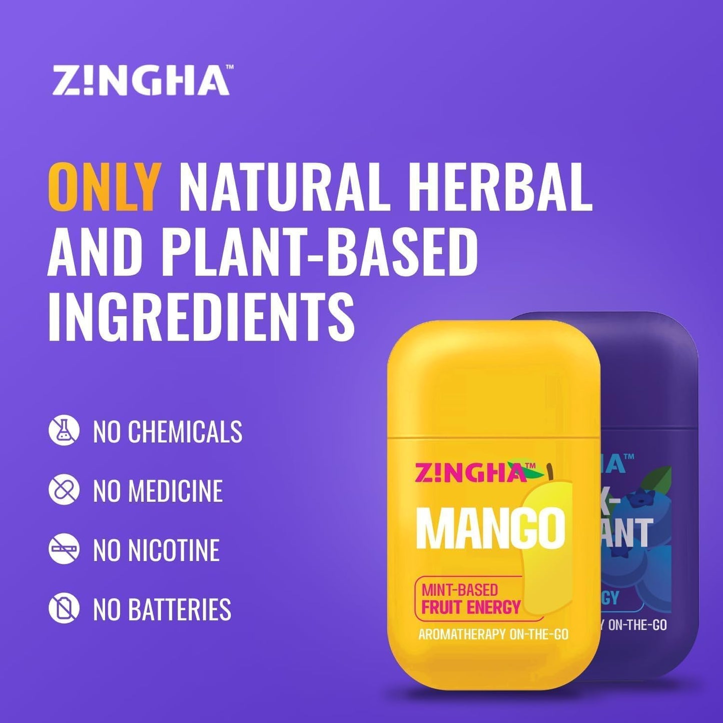 Z!NGHA Natural Aromatherapy Dual Nasal Inhaler Stick – Uplifting Blend for Daily Clarity | Portable