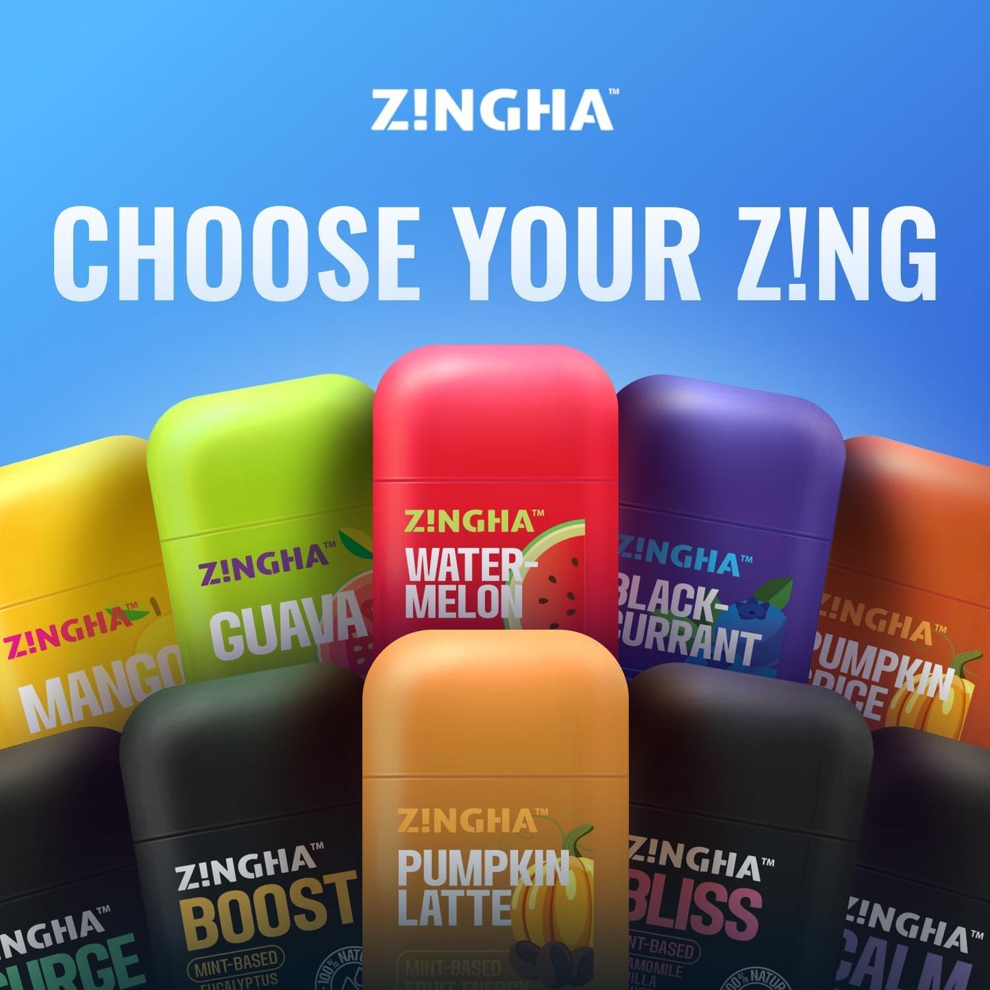 Z!NGHA Dual Nasal Inhaler Stick – Uplifting Essential Oil Blend for Daily Clarity