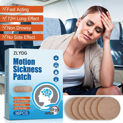 ZLYDG Motion Sickness Patch – 36 Patches for Cruise, Car, and Air Travel | Herbal, Non-Pill Comfort