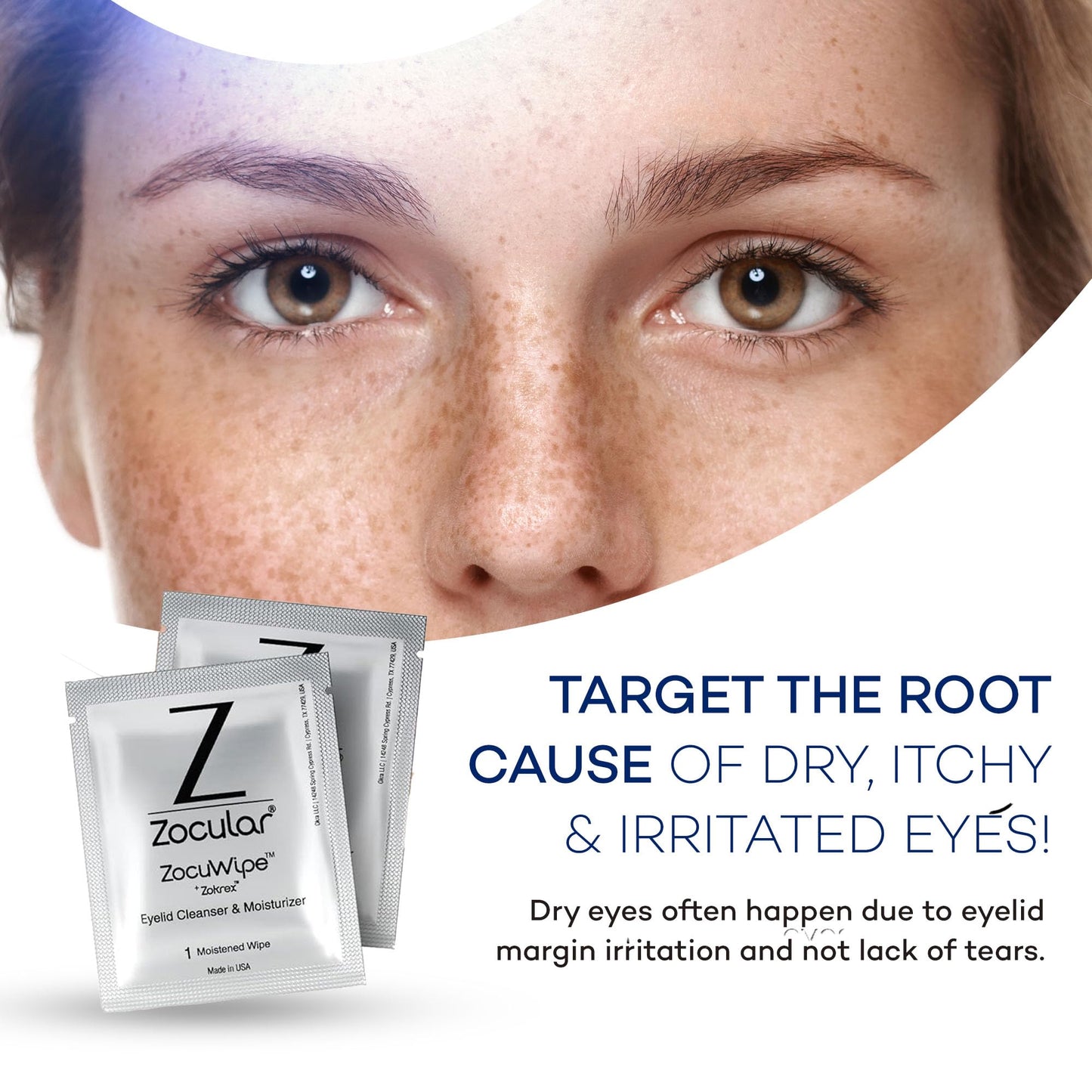 Zocular Zocuwipe Eyelid Wipes with Natural Okra Complex – 15ct