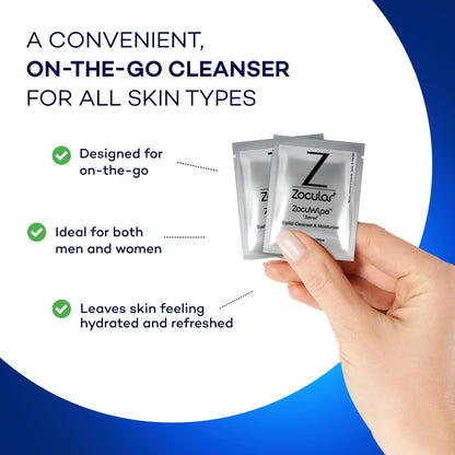 Zocular Zocuwipe Eyelid Wipes with Natural Okra Complex – 15ct