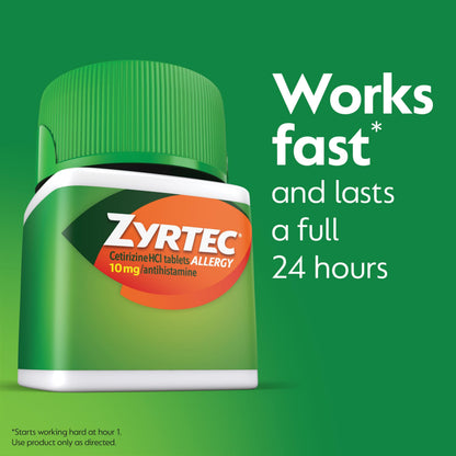 Zyrtec 24 Hour Allergy Relief Tablets – 60 Count | Indoor & Outdoor Allergies