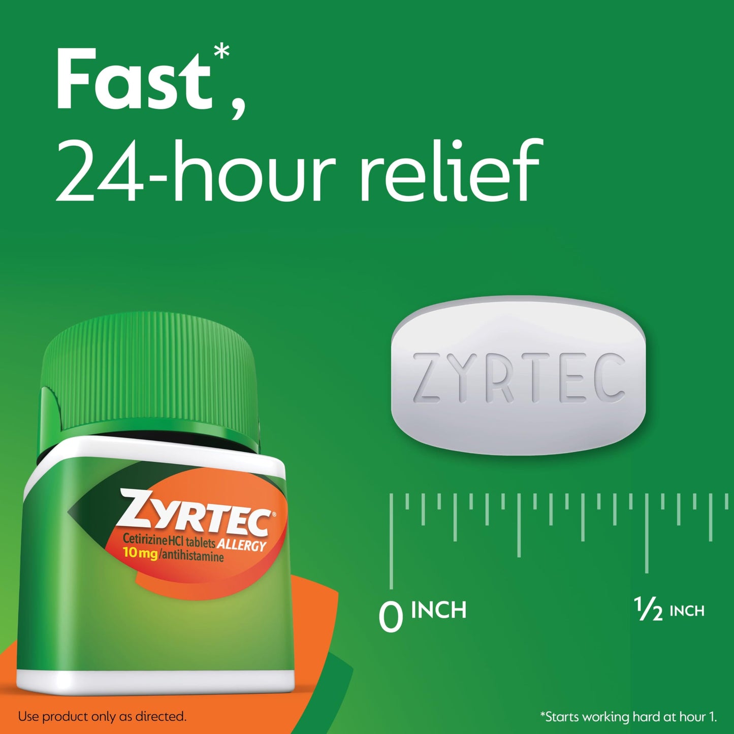 Zyrtec 24 Hour Allergy Relief Tablets – 60 Count | Indoor & Outdoor Allergies
